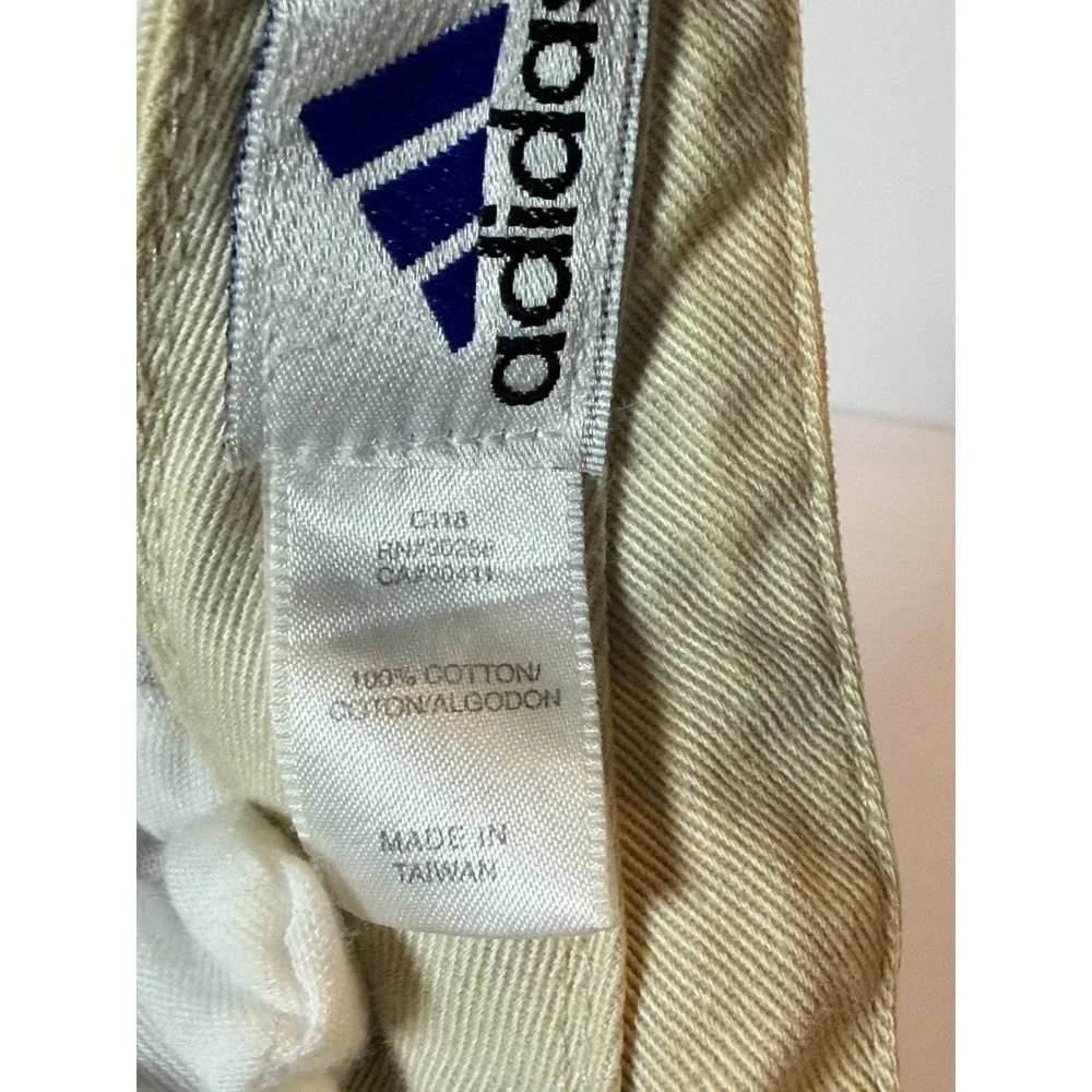 Adidas Golf Visor Hat Cream Khaki Adjustable Cotton Embroidered Logo Unisex